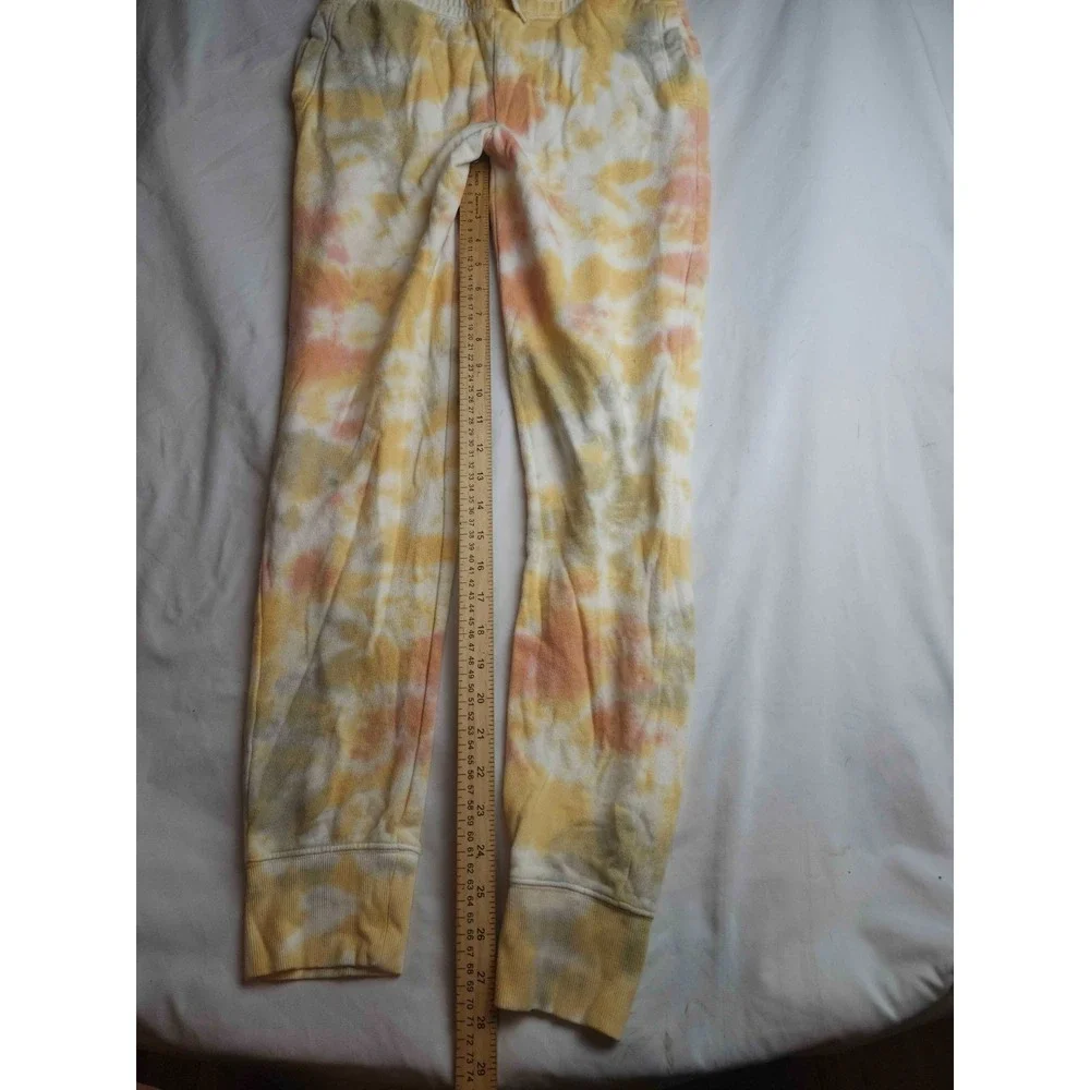 Old Navy Joggers Girls Size XL Yellow Tie Dye Elastic Waist Lounge Active Casual